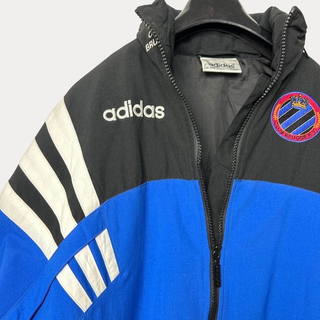 Vintage Adidas Club Brugge Jacket with Foldable Hood - Funkify