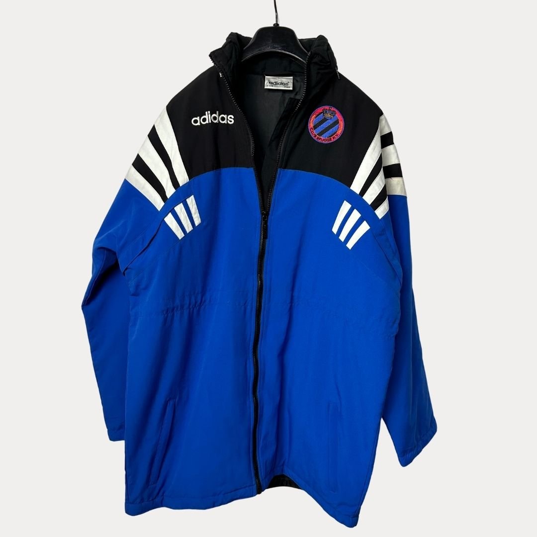 Vintage Adidas Club Brugge Jacket with Foldable Hood - Funkify