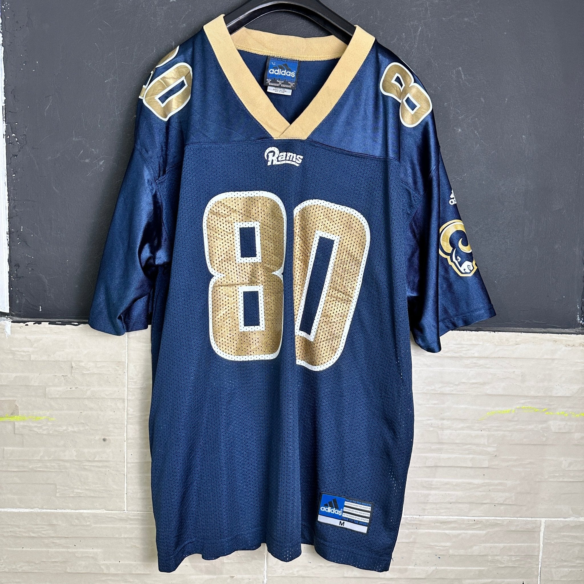 Vintage Adidas NFL Isaac Bruce 80 Los Angeles Rams Jersey - Funkify