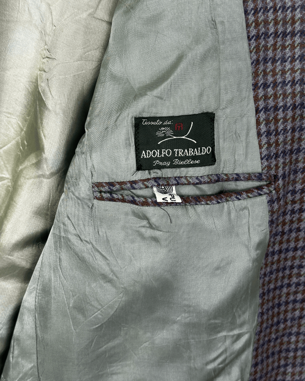 Vintage Adolfo Trabaldo Checkered Wool Blazer - 52 - Funkify