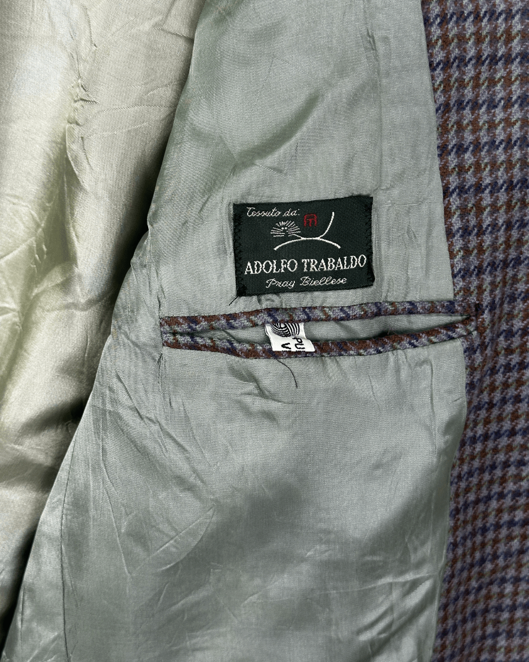 Vintage Adolfo Trabaldo Checkered Wool Blazer - 52 - Funkify