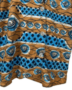 Vintage African Wax Print Blouse w/ Shoulder Pads - Funkify