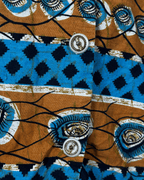 Vintage African Wax Print Blouse w/ Shoulder Pads - Funkify