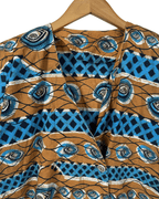 Vintage African Wax Print Blouse w/ Shoulder Pads - Funkify