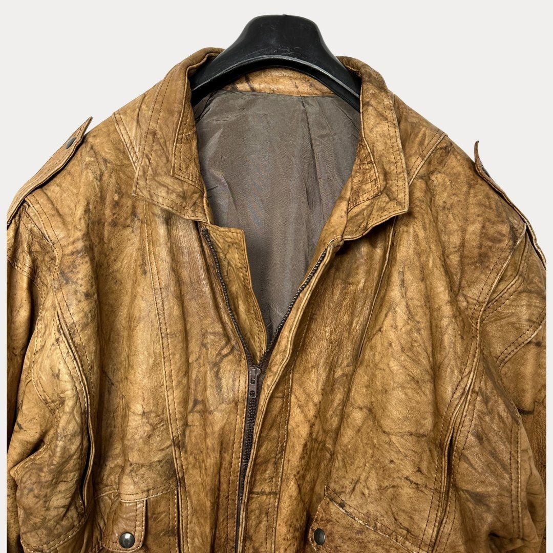 Vintage Amar Cuir Genuine leather Jacket Large - Funkify