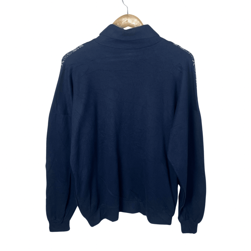 Vintage Argyle Pattern Zip-up Sweatshirt Large - Funkify