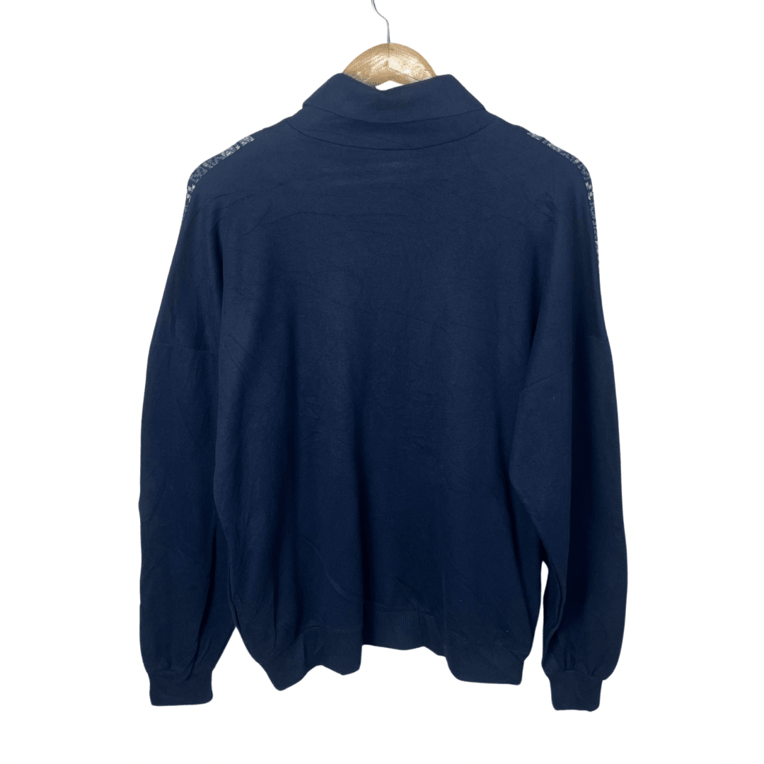Vintage Argyle Pattern Zip-up Sweatshirt Large - Funkify