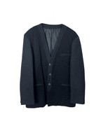 Vintage Babouche Black Ribbed Wool Blend Blazer 52 - Funkify