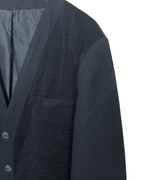 Vintage Babouche Black Ribbed Wool Blend Blazer 52 - Funkify