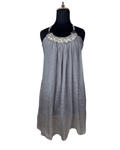 Vintage Beaded Halter Neck Shimmery Dress - Funkify