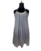 Vintage Beaded Halter Neck Shimmery Dress - Funkify