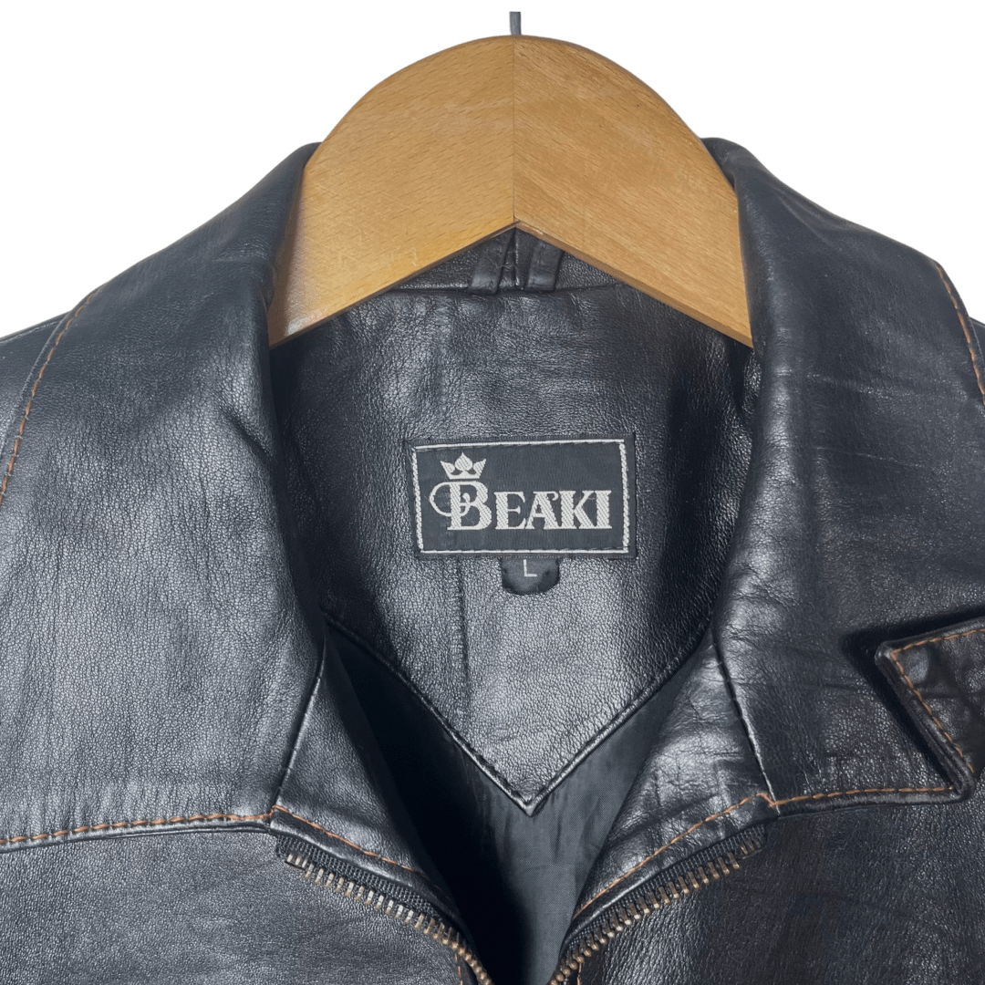 Vintage Beaki Genuine Leather Jacket Small - Funkify