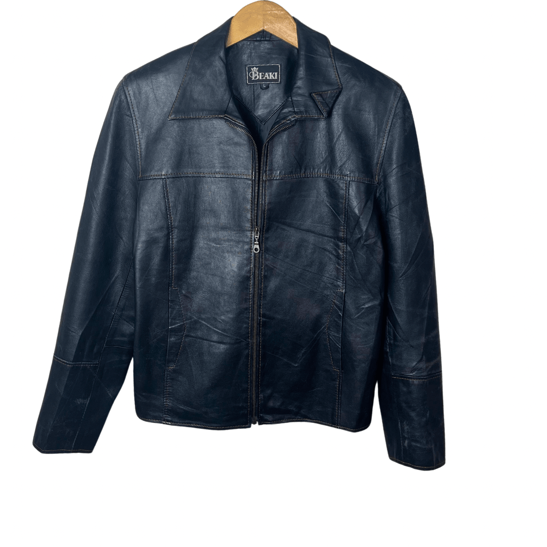 Vintage Beaki Genuine Leather Jacket Small - Funkify