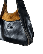 Vintage Beertini Genuine Leather x Fur Hobo Shoulder Bag - Funkify