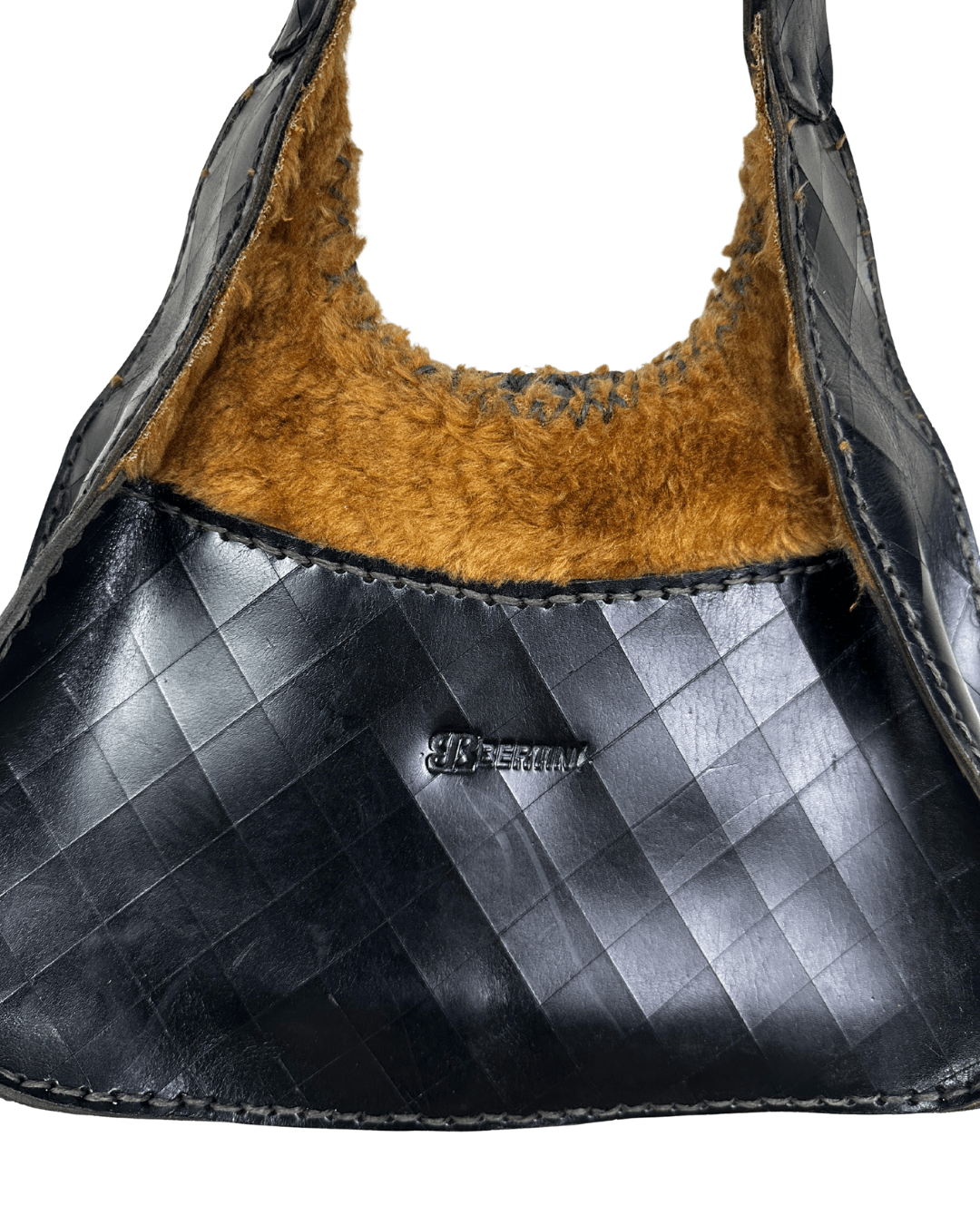 Vintage Beertini Genuine Leather x Fur Hobo Shoulder Bag - Funkify