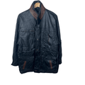 Vintage Black & Brown Genuine Leather Jacket Large - Funkify