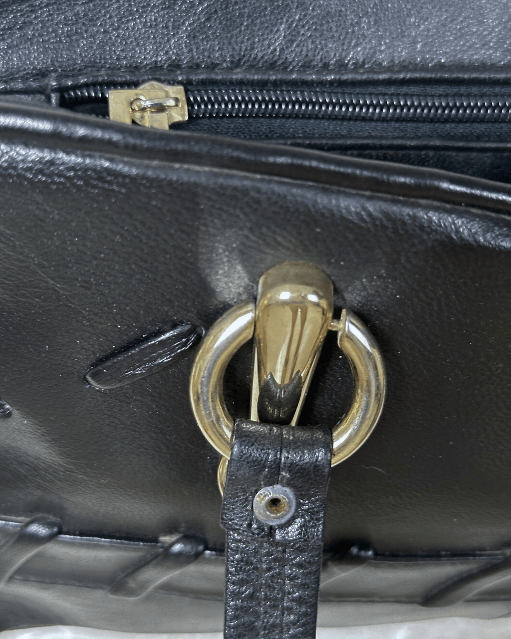 Vintage Black Genuine Leather Shoulder Bag - Funkify