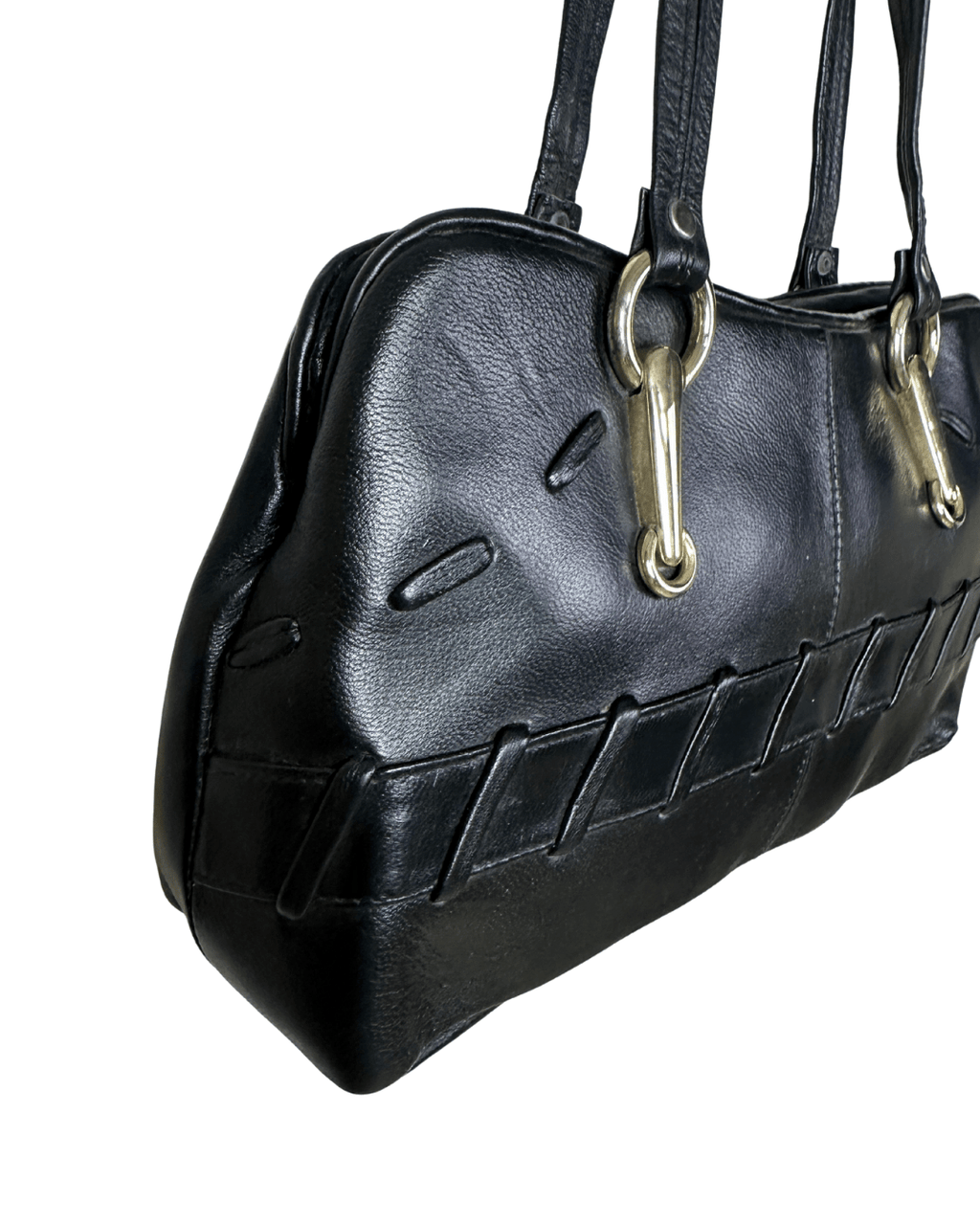 Vintage Black Genuine Leather Shoulder Bag - Funkify