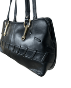 Vintage Black Genuine Leather Shoulder Bag - Funkify