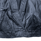 Vintage Black Genuine Leather Women's Jacket XL - Funkify