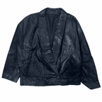Vintage Black Genuine Leather Women's Jacket XL - Funkify