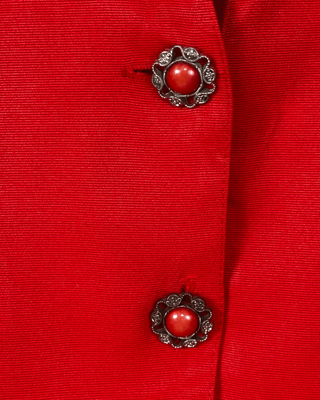 Vintage Blouse with Decorative Gem Buttons - Large - Funkify