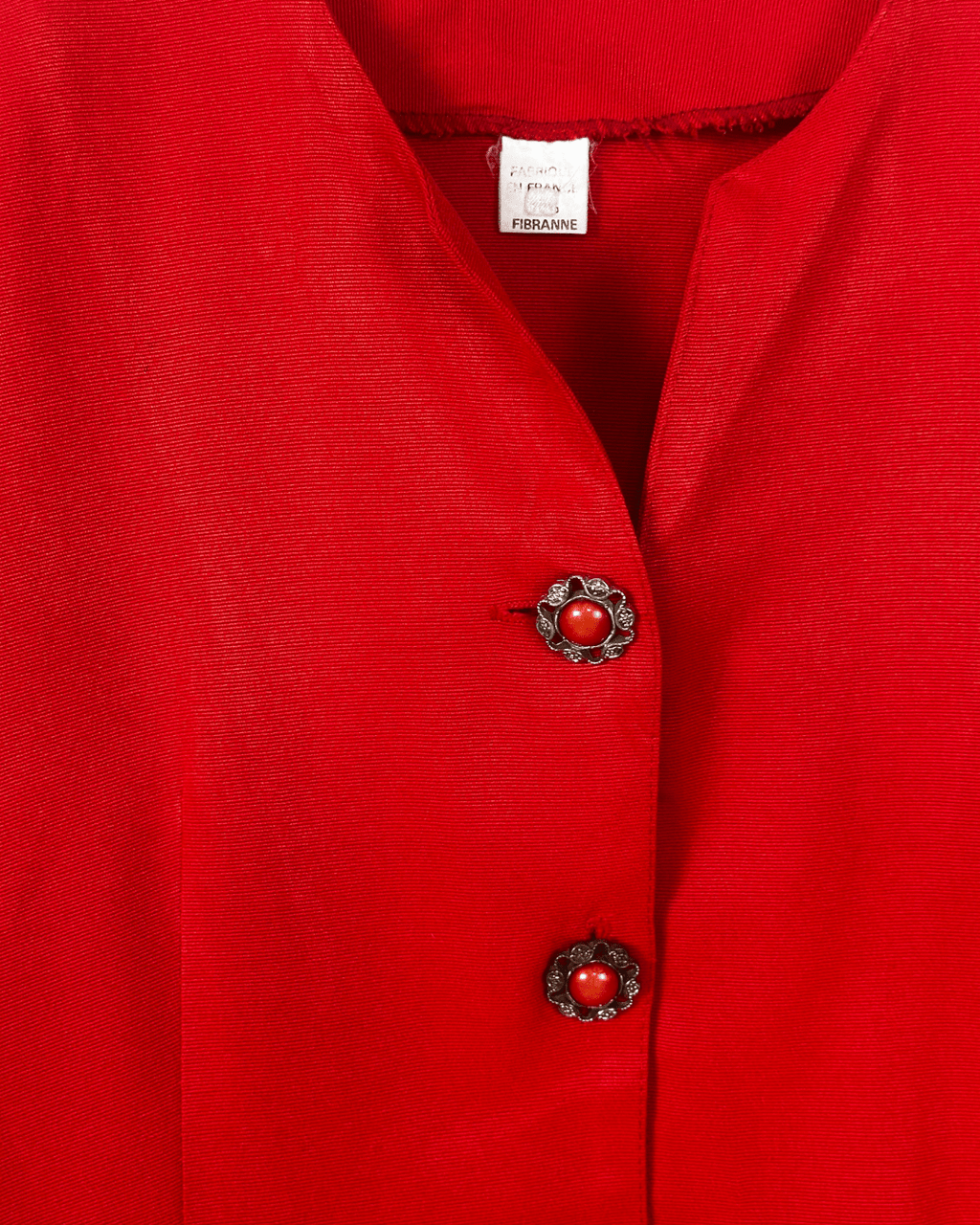 Vintage Blouse with Decorative Gem Buttons - Large - Funkify