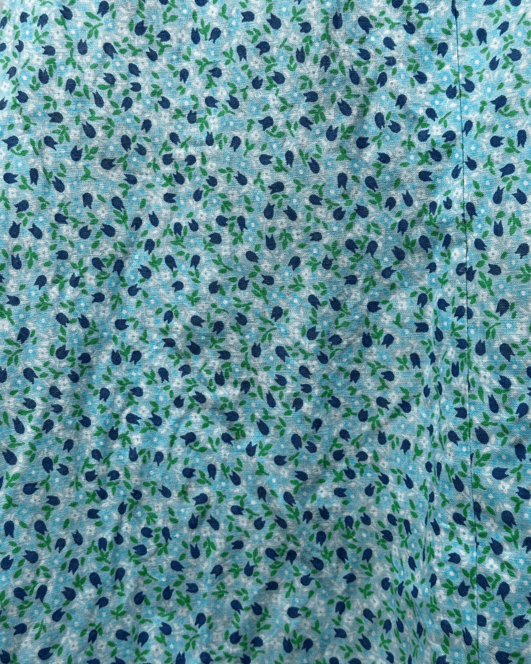 Vintage Blue Floral Midi Dress - Fits Like Medium/Large - Funkify