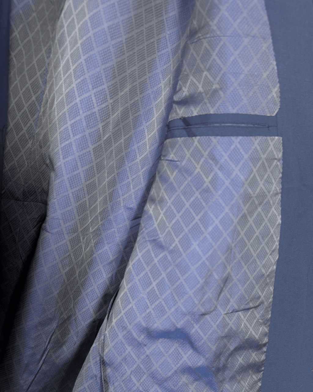 Vintage Blue Full Suit with Patterned Lining - Funkify