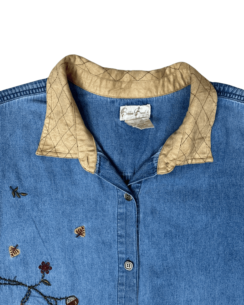 Vintage Bobbie Brooks Embroidered Denim Shirt 2XL - Funkify