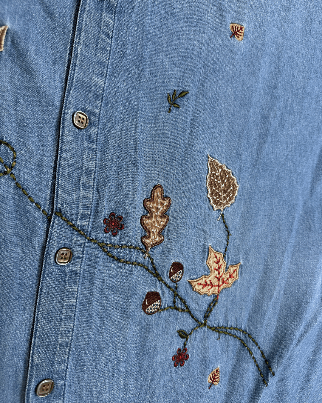 Vintage Bobbie Brooks Embroidered Denim Shirt 2XL - Funkify