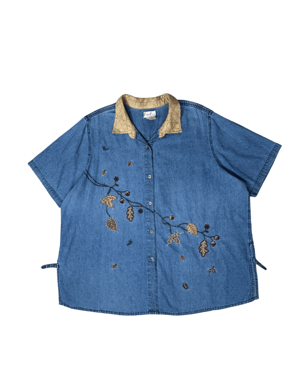 Vintage Bobbie Brooks Embroidered Denim Shirt 2XL - Funkify