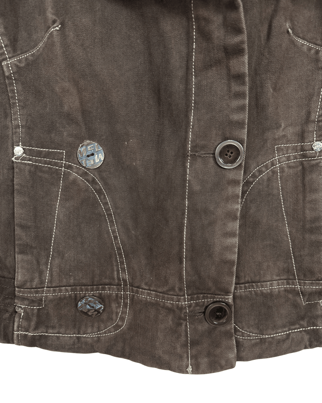 Vintage Brown Denim Jacket with Plaid Lining - Women's Large - Funkify