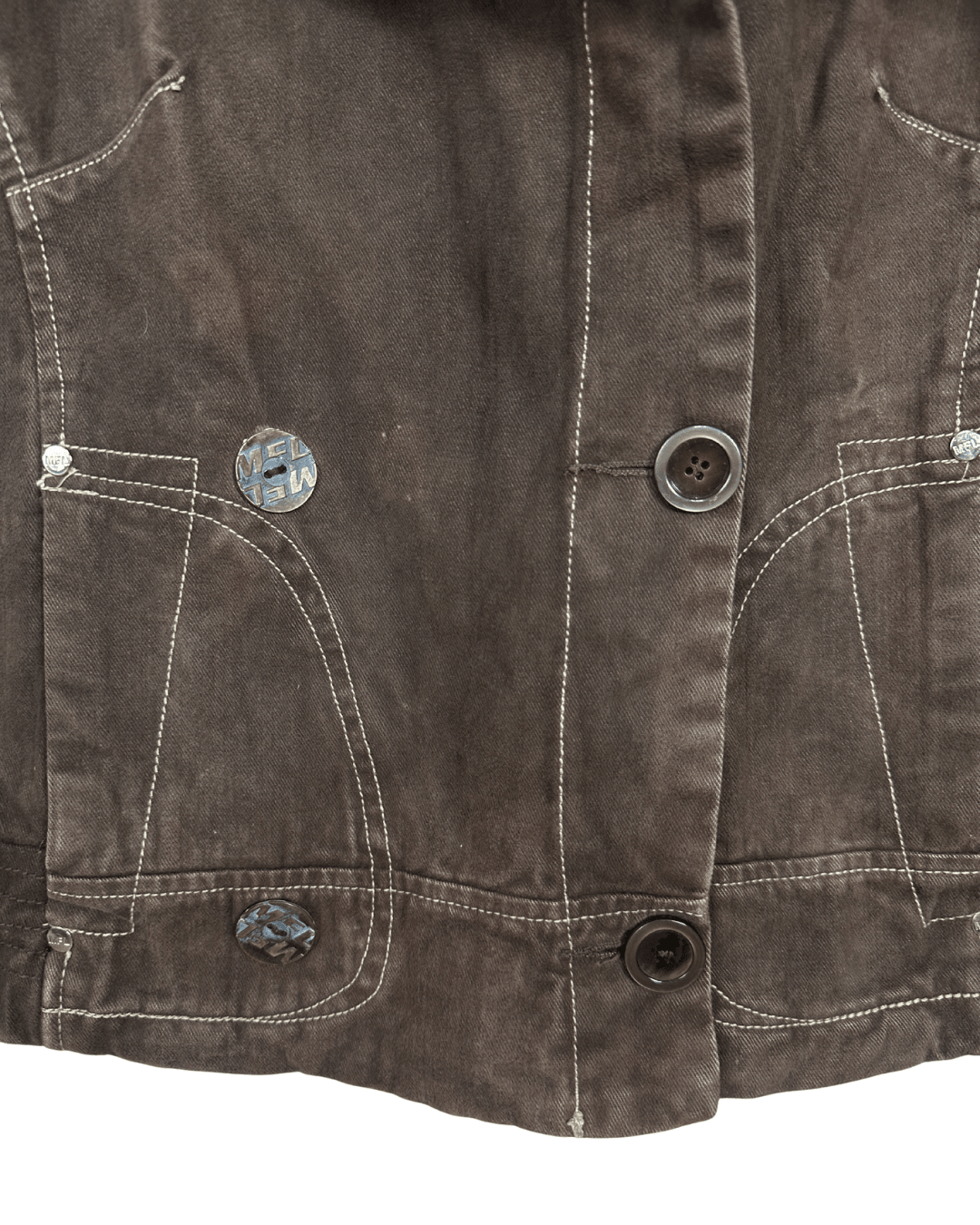 Vintage Brown Denim Jacket with Plaid Lining - Women's Large - Funkify