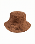 Vintage Brown Floral - Stitch Quilted Bucket Hat - Funkify