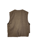 Vintage Brown Herringbone Wool - Blend Vest - Women's Large - Funkify