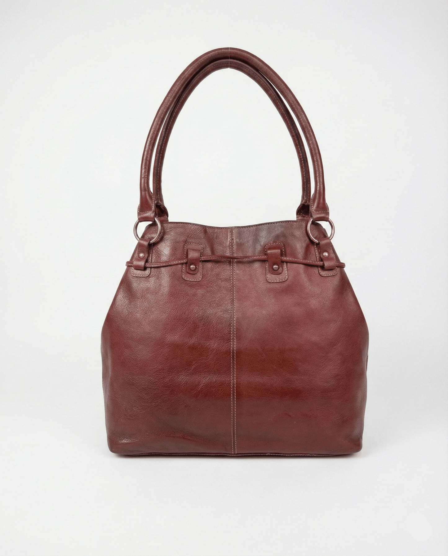 Vintage Burgundy Genuine Leather Shoulder Bag - Funkify