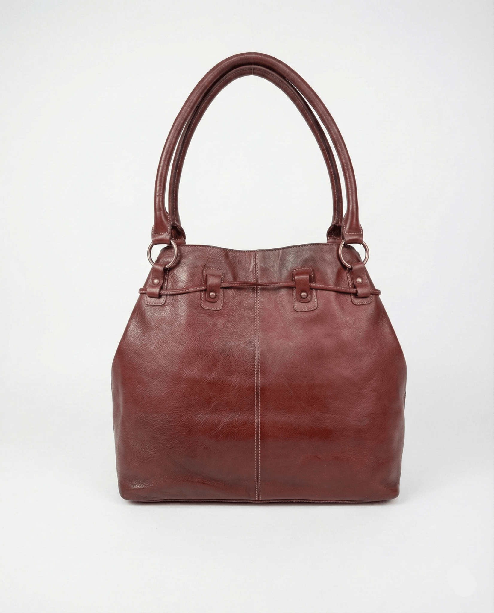 Vintage Burgundy Genuine Leather Shoulder Bag - Funkify