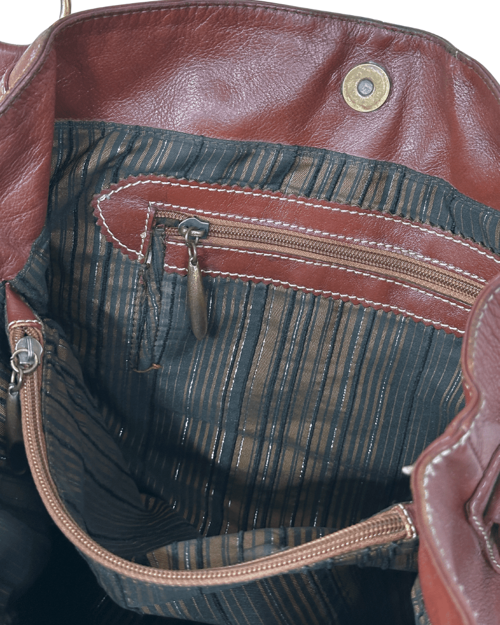 Vintage Burgundy Genuine Leather Shoulder Bag - Funkify