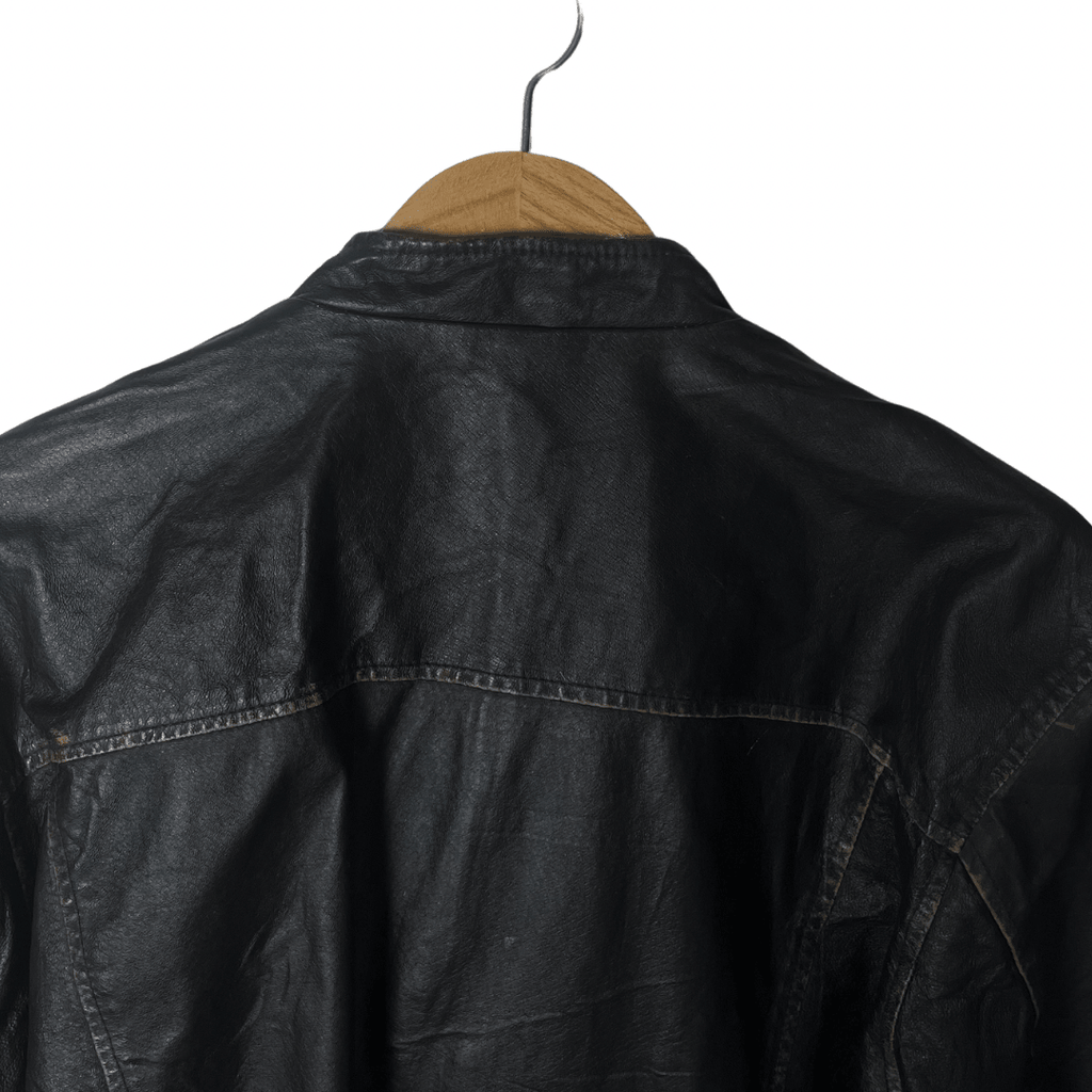 Vintage Burk’s Bay Distressed Genuine Leather Jacket Large - Funkify
