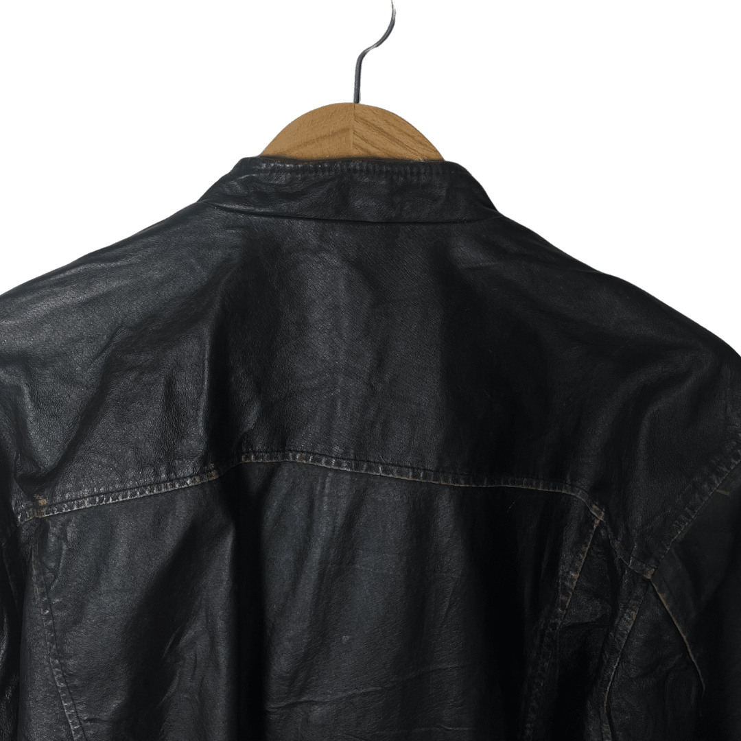 Vintage Burk’s Bay Distressed Genuine Leather Jacket Large - Funkify