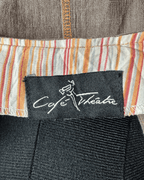 Vintage Cafe Theatre Brown Zip - Up Striped Trim Vest Small - Funkify