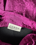 Vintage Canda Ruffled Sain Blouse - Funkify