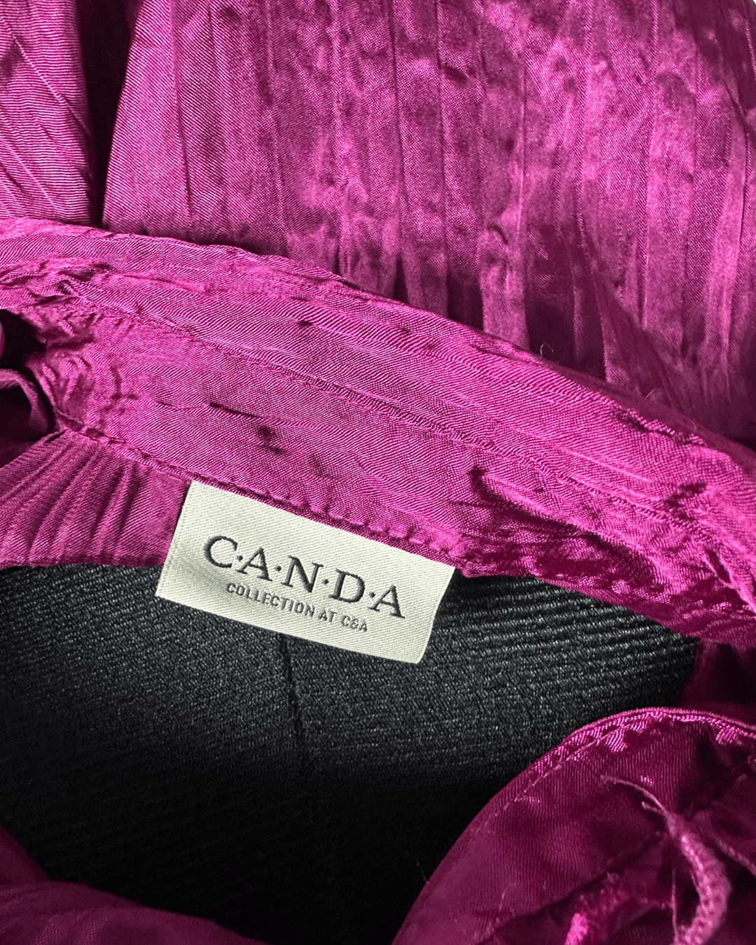 Vintage Canda Ruffled Sain Blouse - Funkify