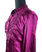 Vintage Canda Ruffled Sain Blouse - Funkify