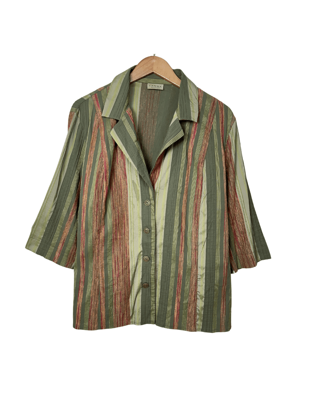 Vintage Canda Striped Blouse - Women's XL - Funkify