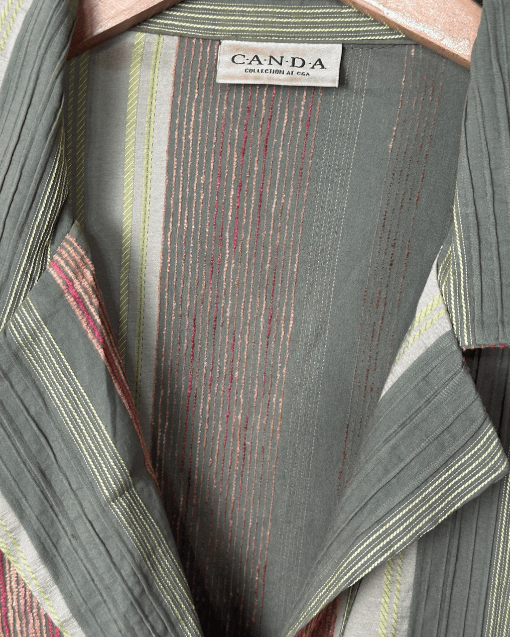 Vintage Canda Striped Blouse - Women's XL - Funkify