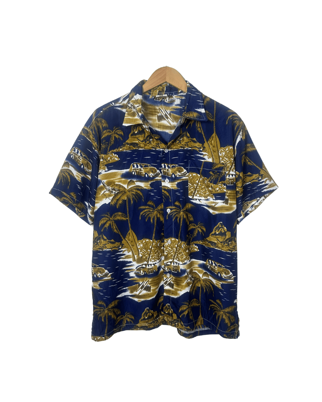 Vintage Car Pattern Shirt XL - Funkify