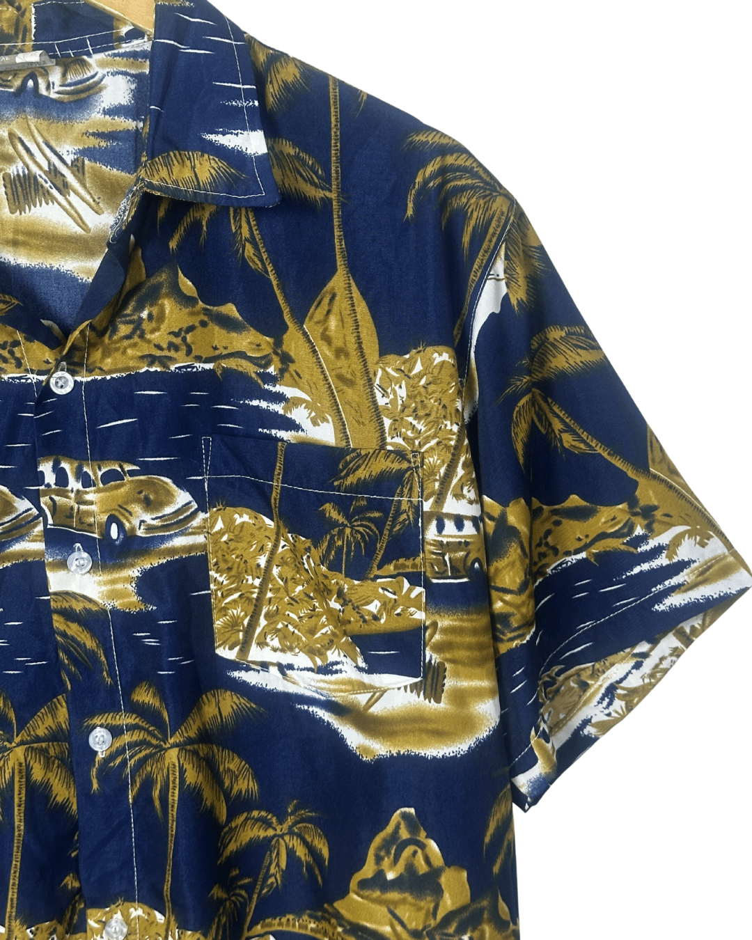Vintage Car Pattern Shirt XL - Funkify