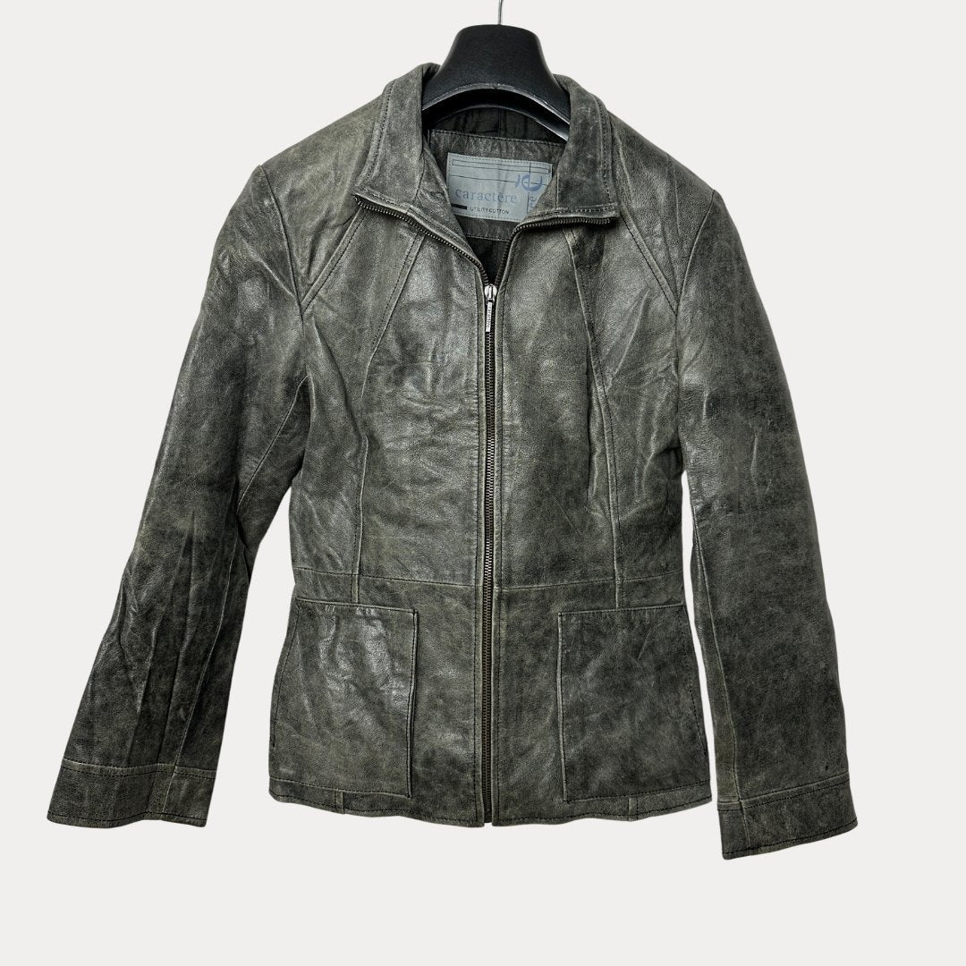 Vintage Caractere Genuine Leather Women's Jacket - Funkify
